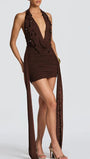 Marina Halter Draped Mini Dress - Fashion Pov