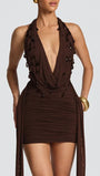 Marina Halter Draped Mini Dress - Fashion Pov