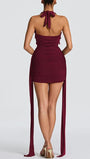 Marina Halter Draped Mini Dress - Fashion Pov