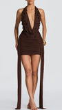 Marina Halter Draped Mini Dress - Fashion Pov