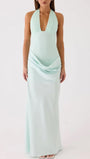 Marina Plunge Halter Maxi Dress - Fashion Pov