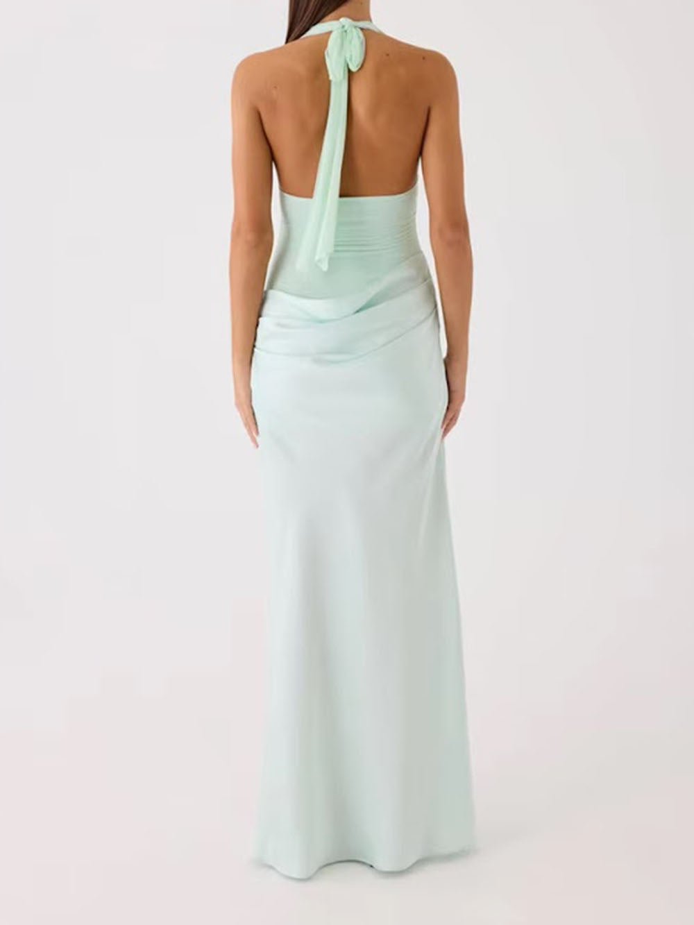 Marina Plunge Halter Maxi Dress - Fashion Pov