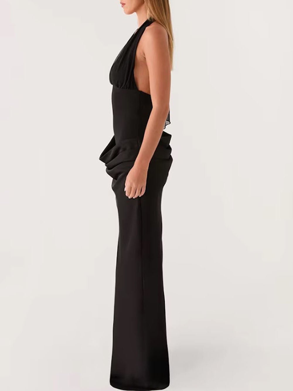 Marina Plunge Halter Maxi Dress - Fashion Pov