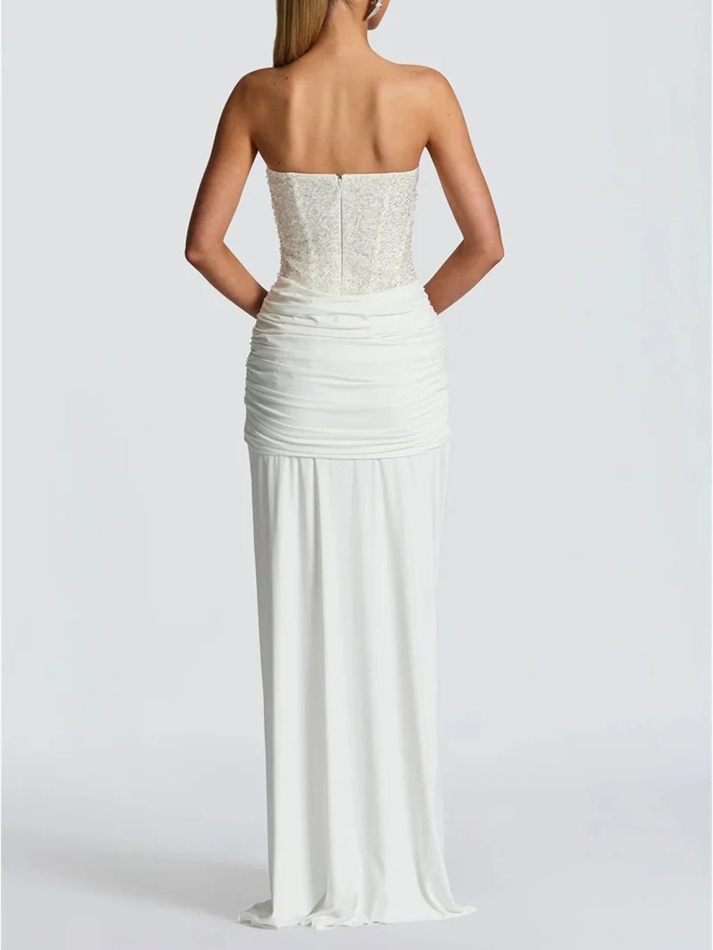 Marina Sparkle Draped Evening Gown - Fashion Pov