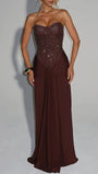 Marina Sparkle Draped Evening Gown - Fashion Pov