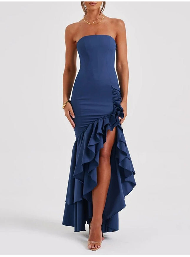 Michelle Off Shoulder Backless Bodycon Maxi Dress - Fashion Pov