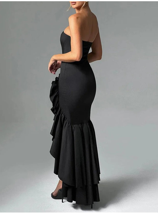 Michelle Off Shoulder Backless Bodycon Maxi Dress - Fashion Pov