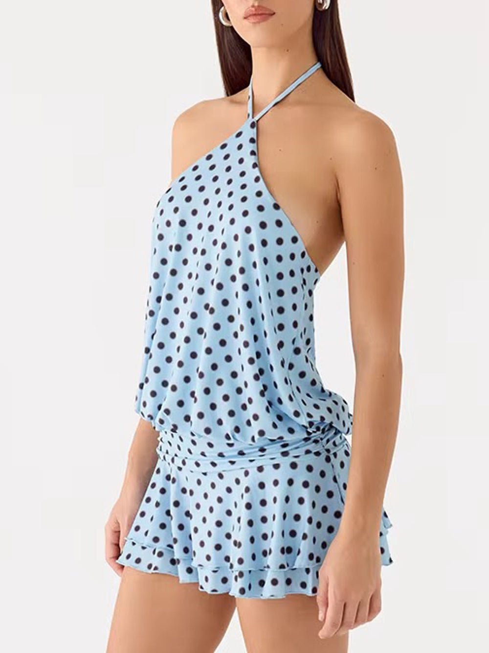 Mila Halter Polka Dot Shorts Set - Fashion Pov