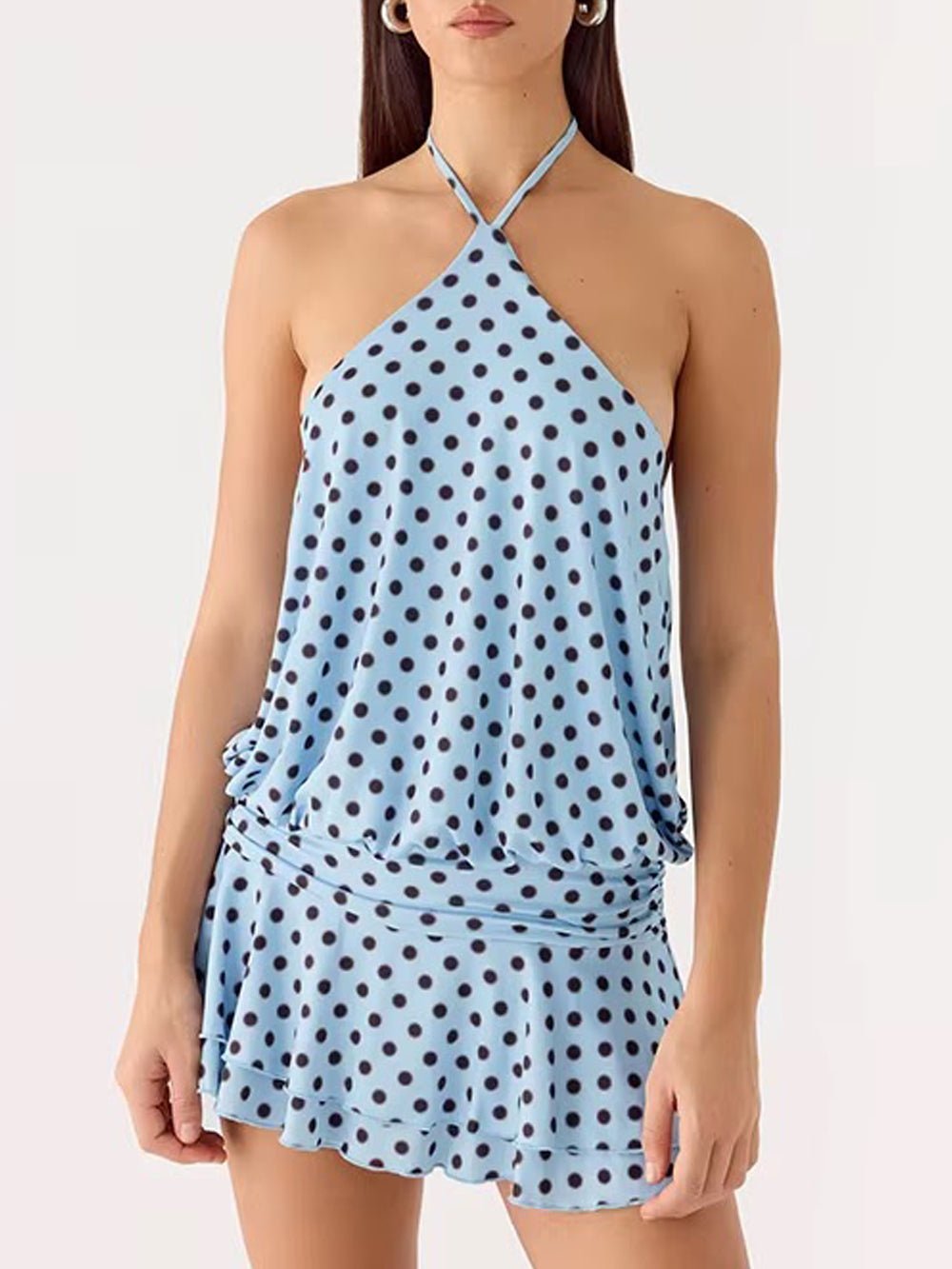 Mila Halter Polka Dot Shorts Set - Fashion Pov