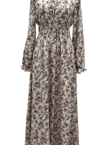 Millie Floral Long Sleeve Midi Dress - Fashion Pov