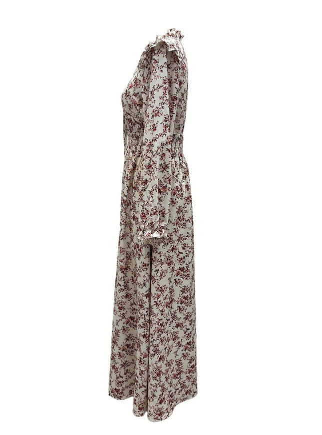 Millie Floral Long Sleeve Midi Dress - Fashion Pov