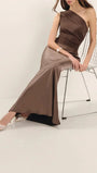 Mirabelle Satin One - Shoulder Gown - Fashion Pov