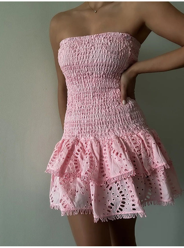 Molly Hollow Out Strapless Mini Dress - Fashion Pov