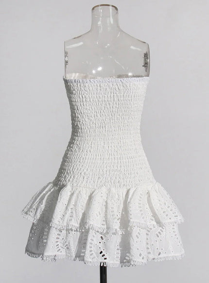 Molly Hollow Out Strapless Mini Dress - Fashion Pov