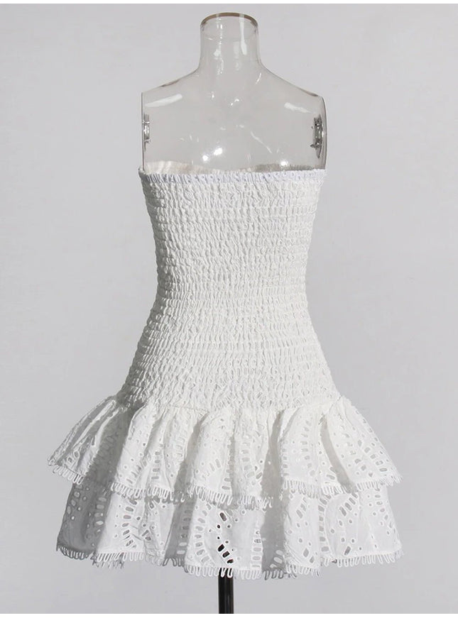 Molly Hollow Out Strapless Mini Dress - Fashion Pov