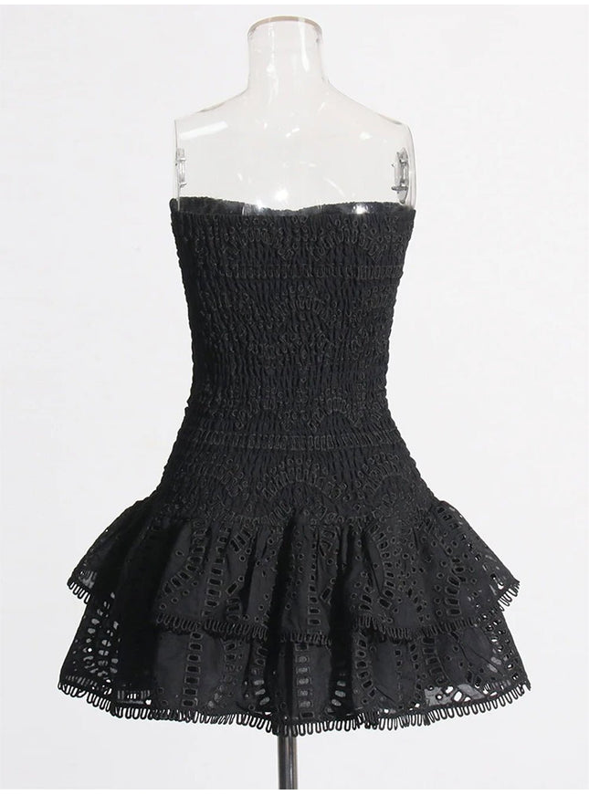 Molly Hollow Out Strapless Mini Dress - Fashion Pov