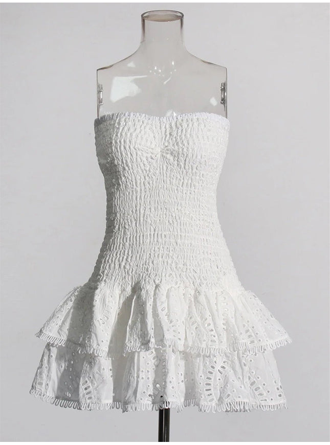Molly Hollow Out Strapless Mini Dress - Fashion Pov