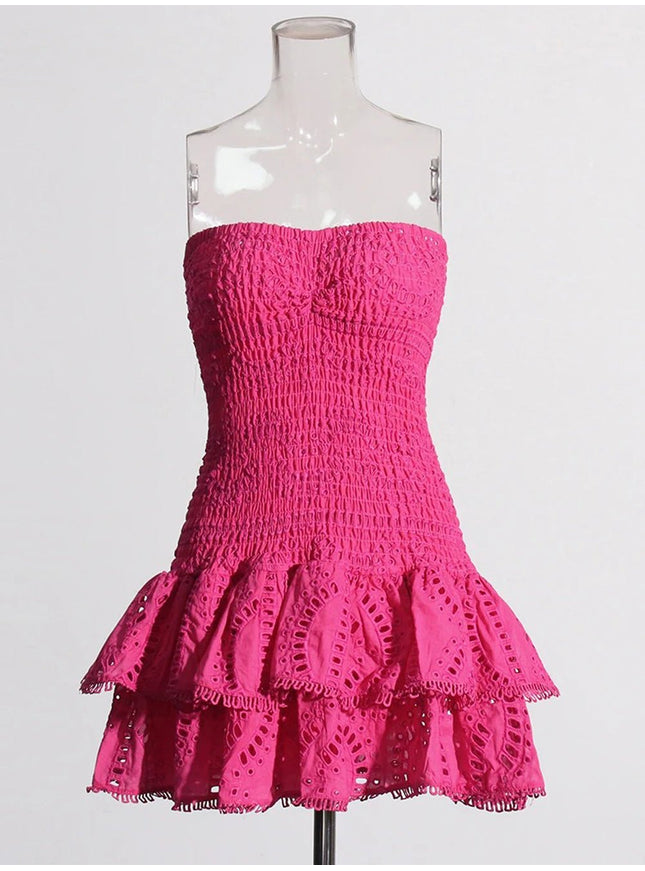 Molly Hollow Out Strapless Mini Dress - Fashion Pov