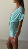 Nadia Draped Cowl Mini Dress - Fashion Pov