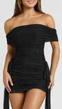 Nadia Draped Off - Shoulder Mini Dress - Fashion Pov