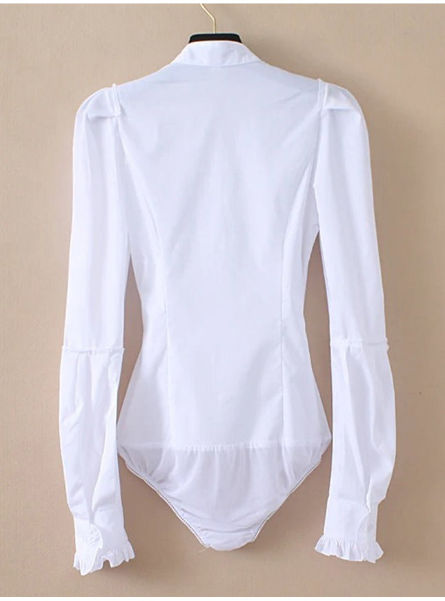 Natalie Ruffles Bodysuit Shirt - Fashion Pov