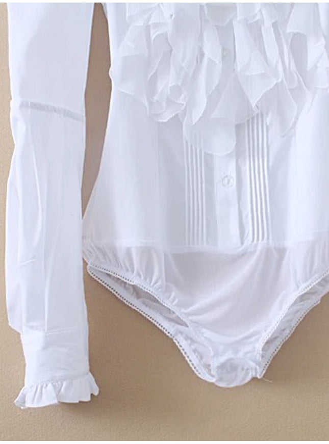 Natalie Ruffles Bodysuit Shirt - Fashion Pov