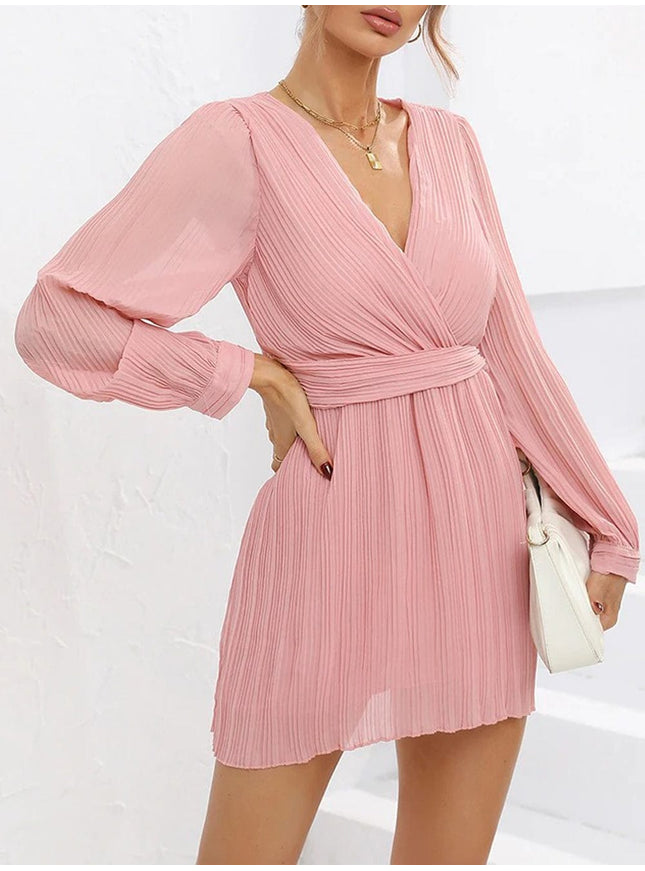 Nicole Knot Pleated Mini Dress - Fashion Pov