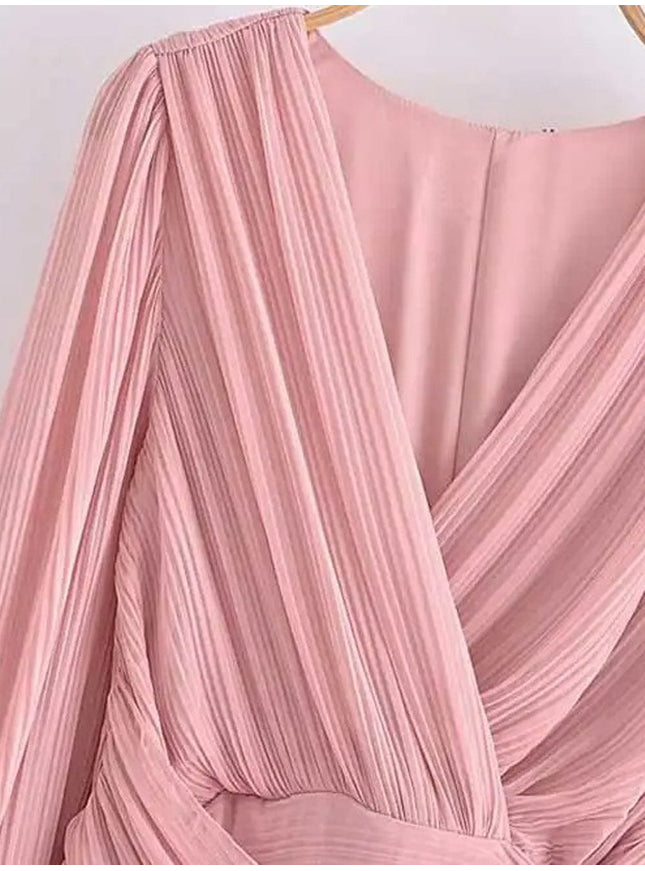 Nicole Knot Pleated Mini Dress - Fashion Pov