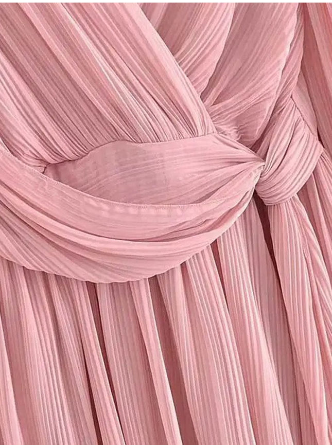 Nicole Knot Pleated Mini Dress - Fashion Pov