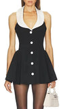 Noelle Contrast Halter Mini Dress - Fashion Pov
