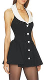 Noelle Contrast Halter Mini Dress - Fashion Pov