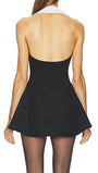 Noelle Contrast Halter Mini Dress - Fashion Pov