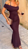 Noelle Draped Off Shoulder Maxi Dress - Fashion Pov