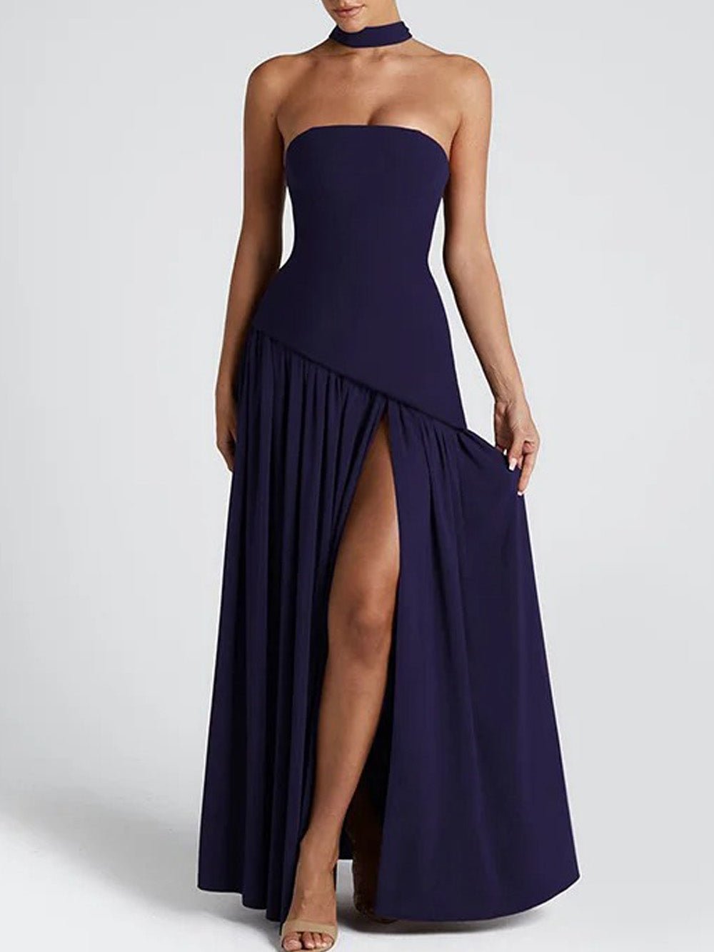Noelle Strapless Split Maxi Dress - Fashion Pov