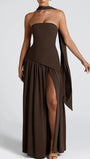 Noelle Strapless Split Maxi Dress - Fashion Pov