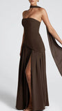 Noelle Strapless Split Maxi Dress - Fashion Pov