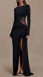 Noemi Mesh Cutout Split Maxi Dress - Fashion Pov