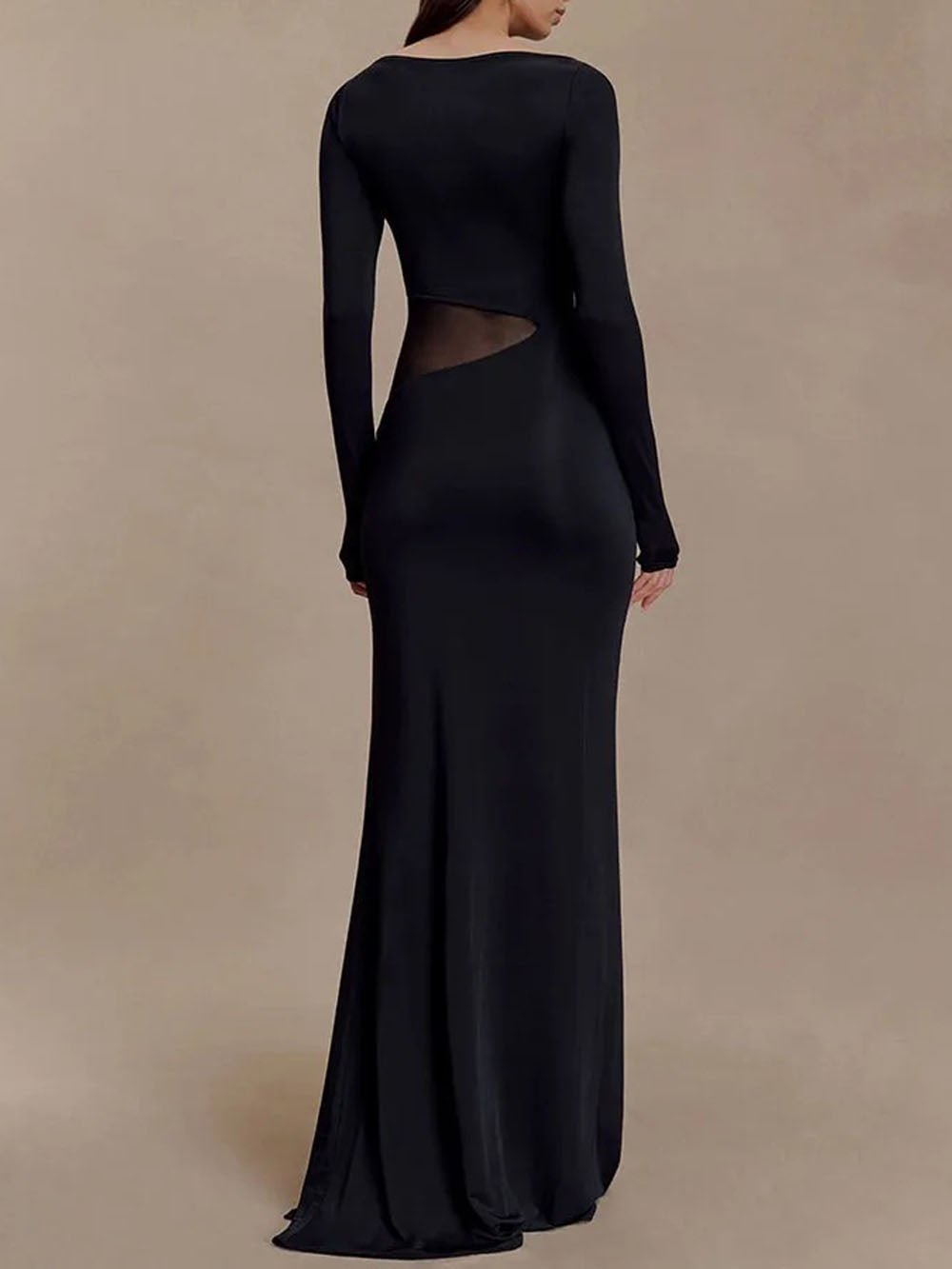 Noemi Mesh Cutout Split Maxi Dress - Fashion Pov