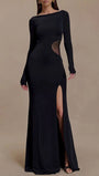 Noemi Mesh Cutout Split Maxi Dress - Fashion Pov