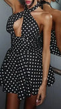 Nora Polka Dot Halter Mini Dress - Fashion Pov