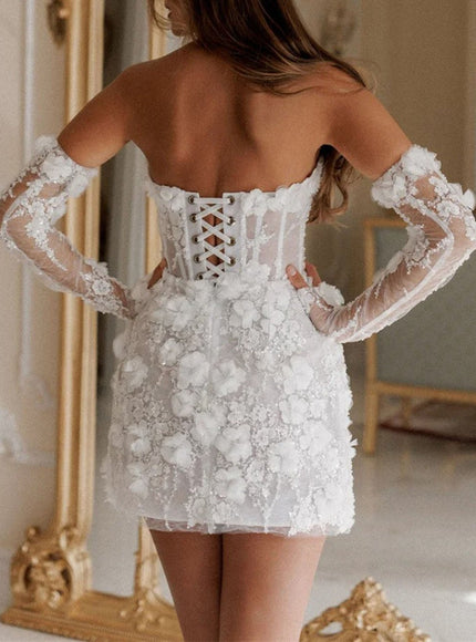 Nora Wedding Bead Mini Dress - Fashion Pov