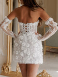 Nora Wedding Bead Mini Dress - Fashion Pov