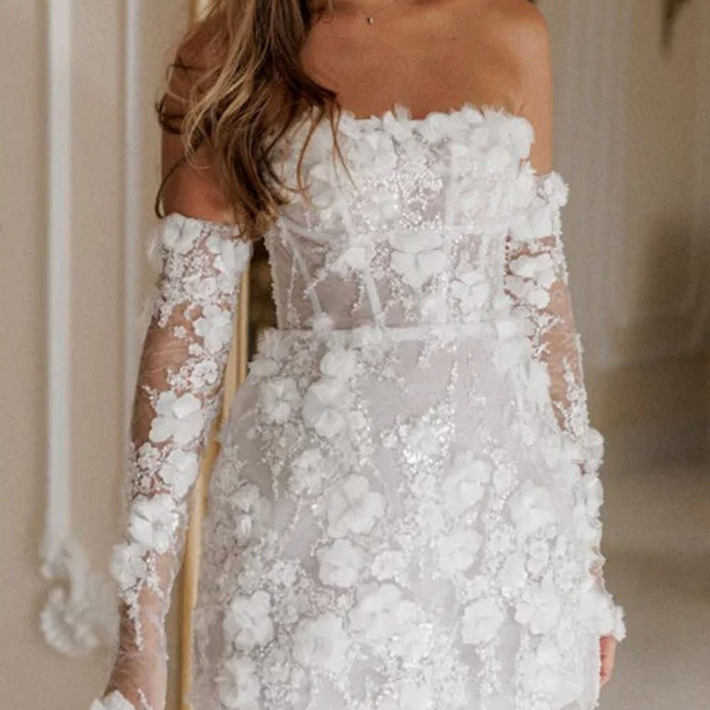 Nora Wedding Bead Mini Dress - Fashion Pov