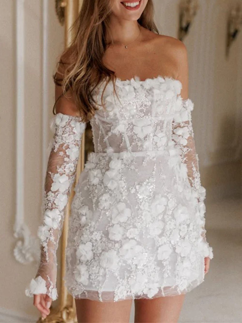 Nora Wedding Bead Mini Dress - Fashion Pov