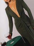 Oaklynn Bodycon Split Maxi Dress - Fashion Pov