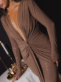Oaklynn Bodycon Split Maxi Dress - Fashion Pov