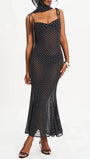Odette Polka Dot Mesh Midi Dress - Fashion Pov
