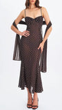 Odette Polka Dot Mesh Midi Dress - Fashion Pov