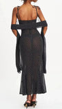 Odette Polka Dot Mesh Midi Dress - Fashion Pov