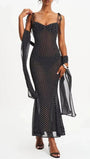 Odette Polka Dot Mesh Midi Dress - Fashion Pov